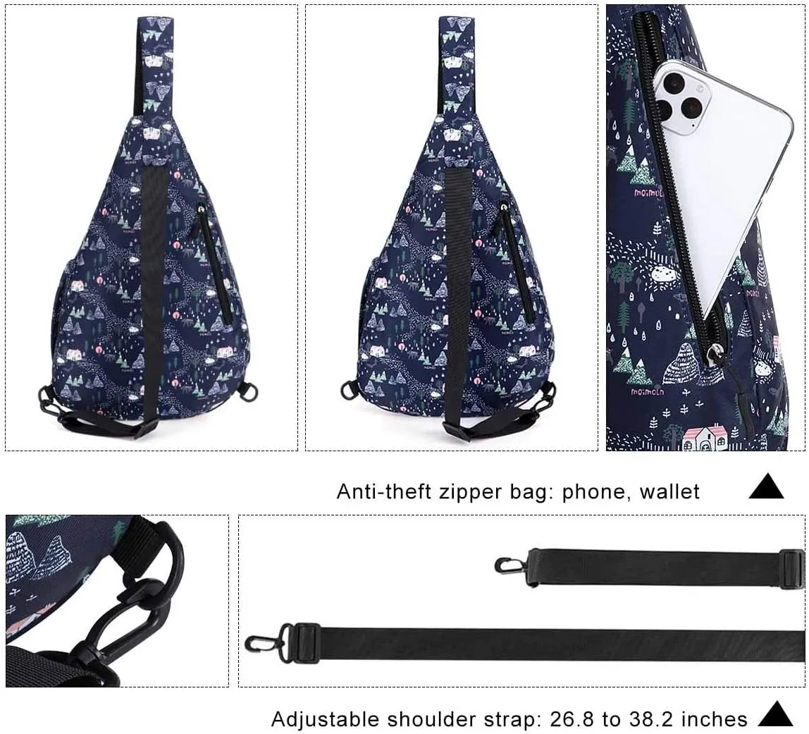 HUA ANGEL Crossbody Sling Bag for Men & Women Lightweight Waterproof Chest Shoulder Bag for Travel Hiking & Everyday Use