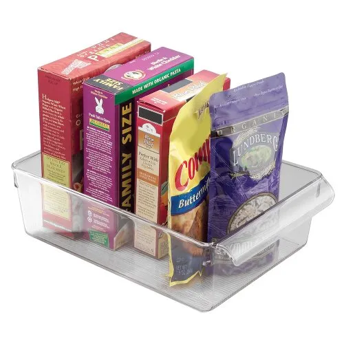 iDesign Linus Kitchen, Pantry, Refrigerator, Freezer Storage Container - 4 Pack, Clear