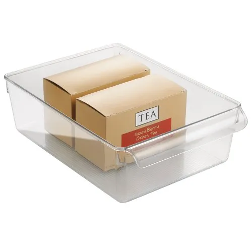 iDesign Linus Kitchen, Pantry, Refrigerator, Freezer Storage Container - 4 Pack, Clear