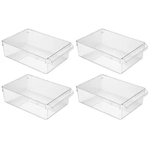 iDesign Linus Kitchen, Pantry, Refrigerator, Freezer Storage Container - 4 Pack, Clear