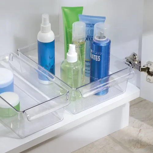 iDesign Linus Kitchen, Pantry, Refrigerator, Freezer Storage Container - 4 Pack, Clear