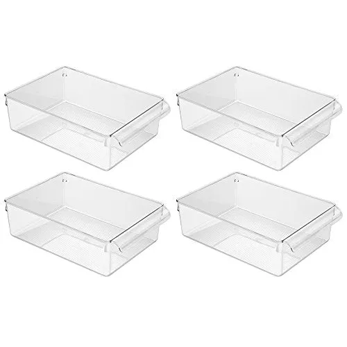 iDesign Linus Kitchen, Pantry, Refrigerator, Freezer Storage Container - 4 Pack, Clear