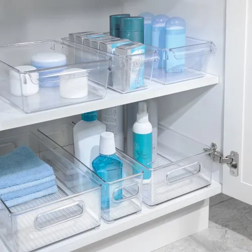 iDesign Linus Kitchen, Pantry, Refrigerator, Freezer Storage Container - 4 Pack, Clear