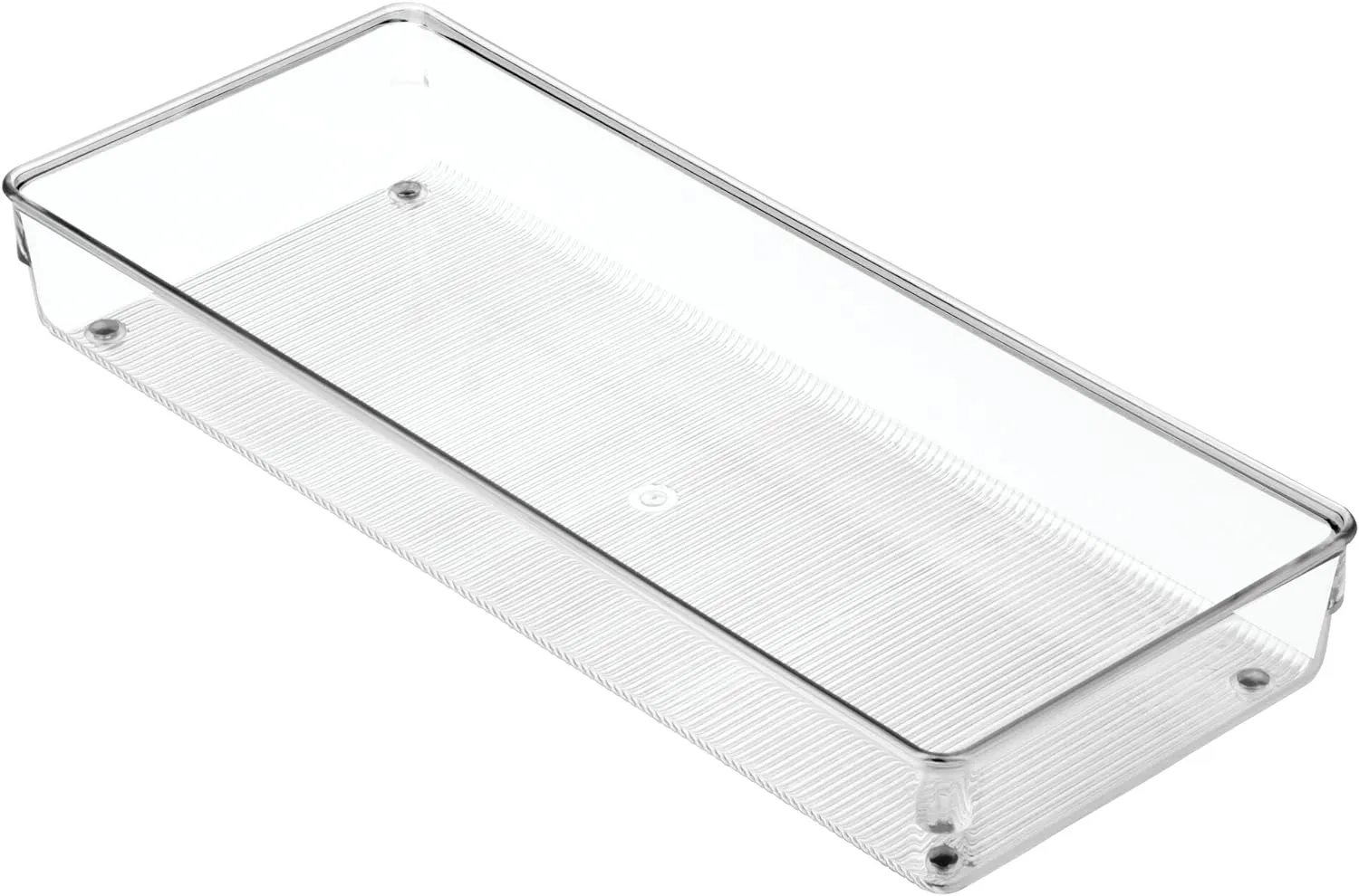 iDesign Linus Plastic Kitchen Drawer Organizer for Silverware, Spatulas, Cutlery, Gadgets, Office Supplies, Cosmetics, Set of 2, Clear