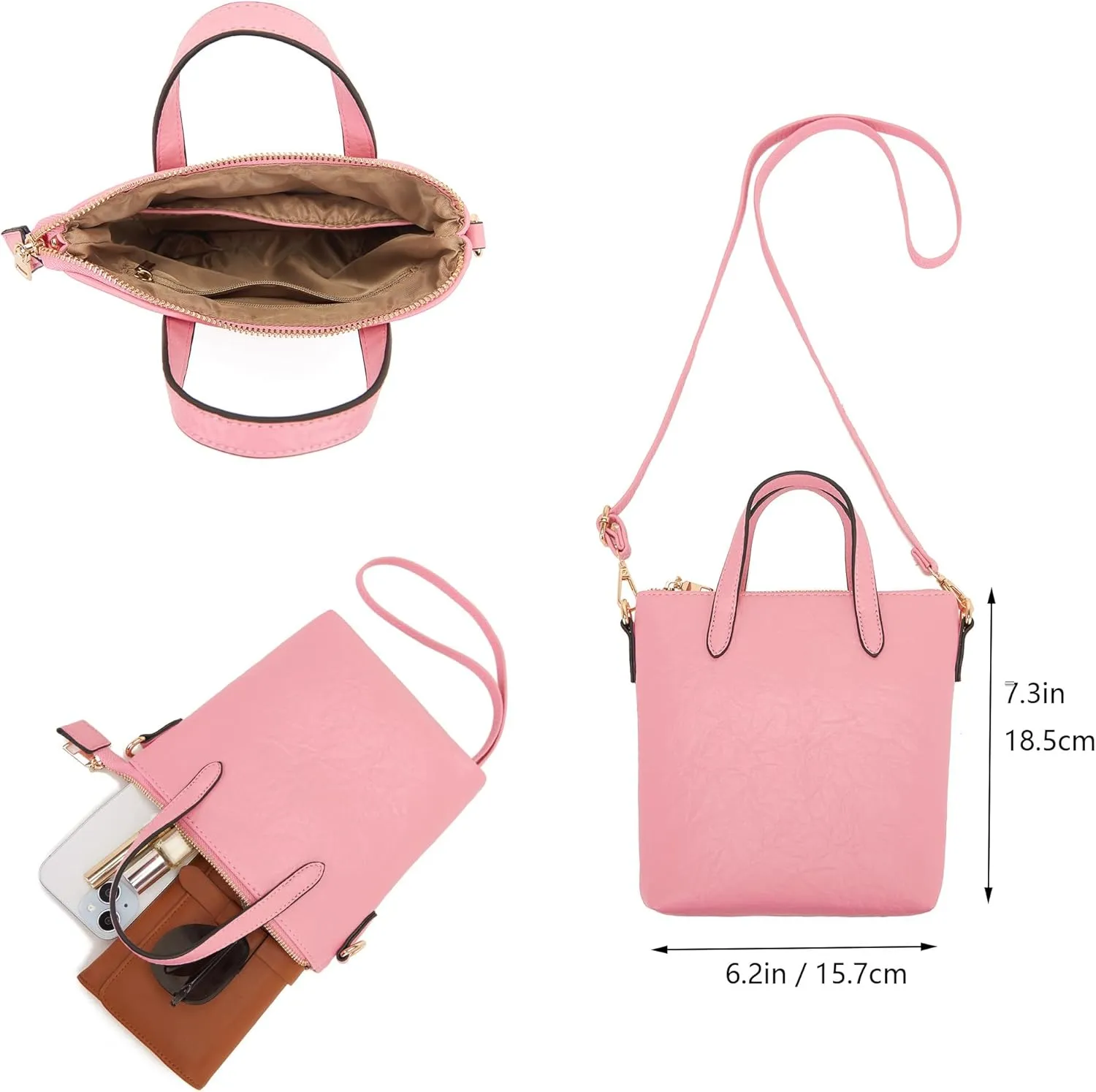 Idesort Medium Backpack Purse for Women Convertible Travel Soft Backpacks Ladies Purse set with Wallet and Crossbody Bags
