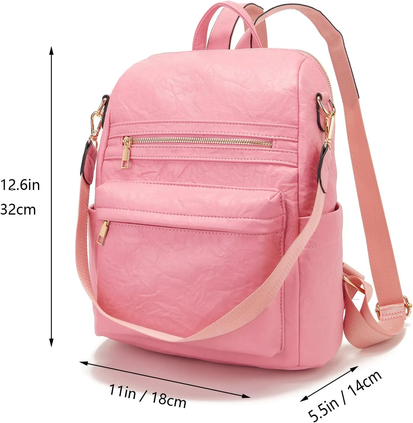 Idesort Medium Backpack Purse for Women Convertible Travel Soft Backpacks Ladies Purse set with Wallet and Crossbody Bags