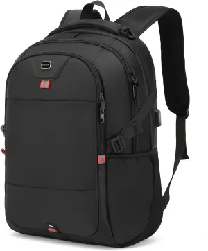 INSAVANT Laptop Backpack 17 Inch Water Resistant Backpacks Durable College Travel Daypack Anti Theft with USB Charging Port Best Gift for Men Women(17 Inch, Black)