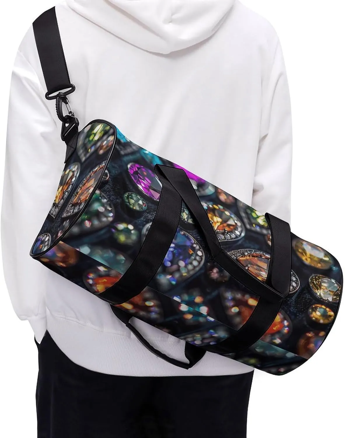 Intricate Jewelry Patterns Gym Bag Small Travel Duffle Bag with Compartment Carry On Weekender Bag for Women Men
