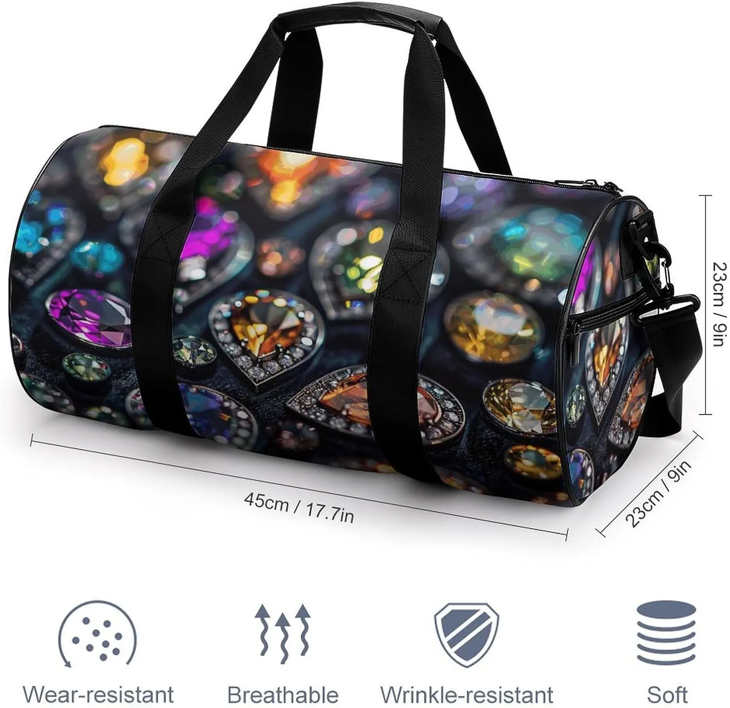 Intricate Jewelry Patterns Gym Bag Small Travel Duffle Bag with Compartment Carry On Weekender Bag for Women Men