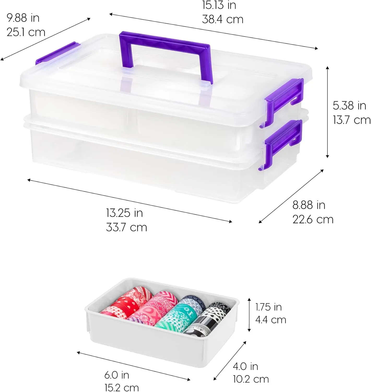 IRIS USA 9 Qt. Plastic Storage Bins with Lids, 1 Pack, Craft Storage Container, Sensory Bin, Organizing Containers for Home, Office & Art Supplies, Stackable, Clear