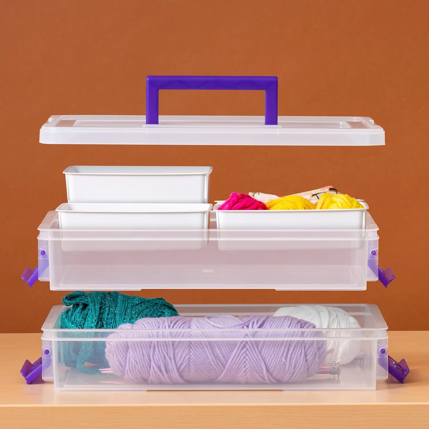 IRIS USA 9 Qt. Plastic Storage Bins with Lids, 1 Pack, Craft Storage Container, Sensory Bin, Organizing Containers for Home, Office & Art Supplies, Stackable, Clear