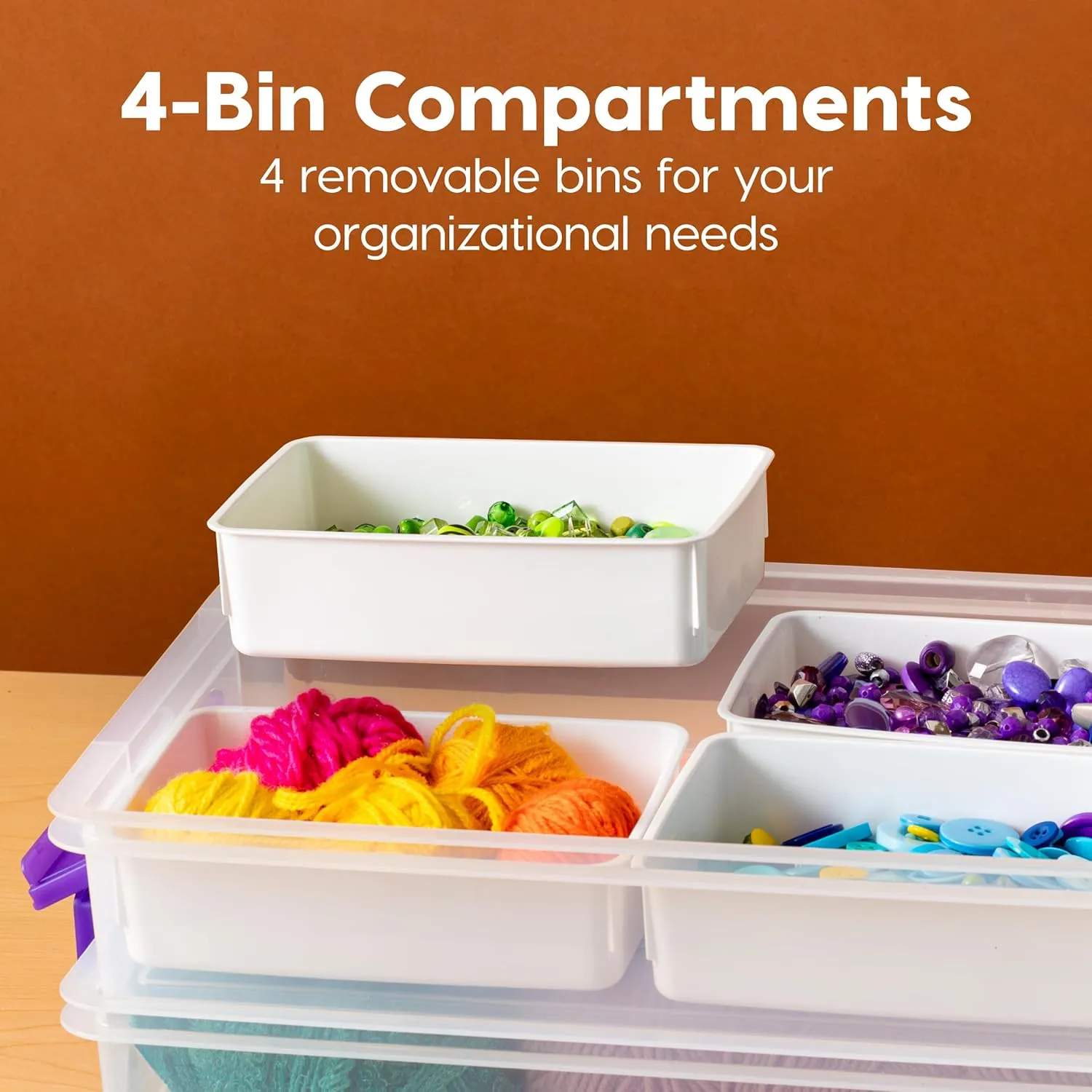 IRIS USA 9 Qt. Plastic Storage Bins with Lids, 1 Pack, Craft Storage Container, Sensory Bin, Organizing Containers for Home, Office & Art Supplies, Stackable, Clear