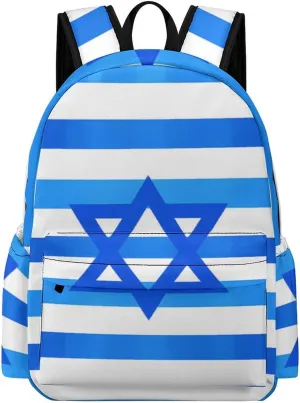 Israel Flag Travel Backpack for Men Women Lightweight Computer Laptop Bag Shoulder Bag Daypack, 42x30x15cm