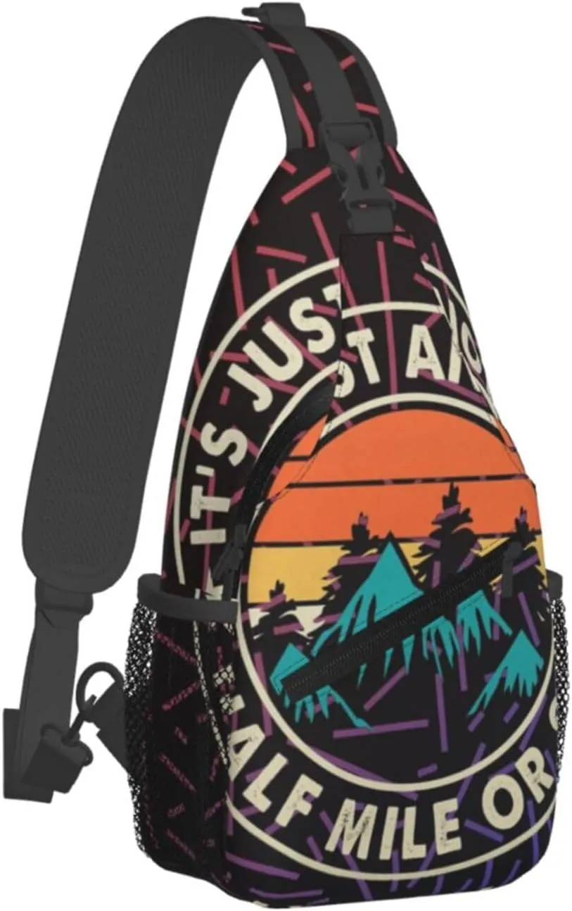 It'S Just Another Half Mile Or So Small Crossbody Backpack Sling Bag For Men Women Mini One Shoulder Chest Bags Gym Sport Travel Hiking Daypack