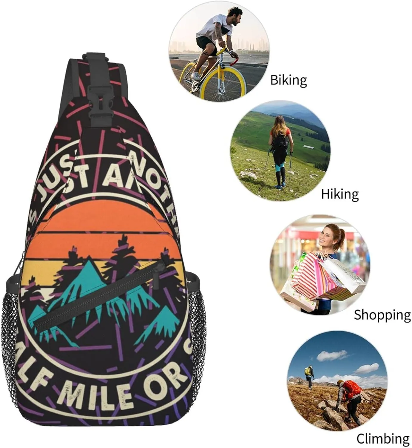 It'S Just Another Half Mile Or So Small Crossbody Backpack Sling Bag For Men Women Mini One Shoulder Chest Bags Gym Sport Travel Hiking Daypack