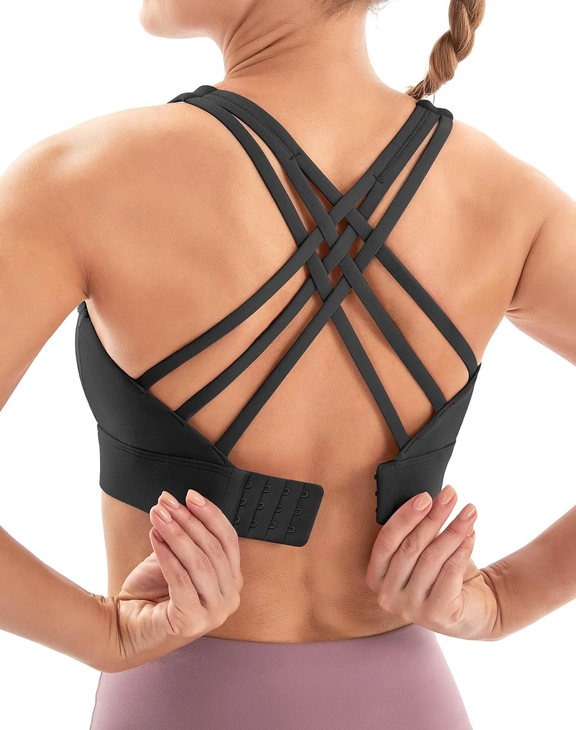 IUGA Sports Bras for Women High Support Large Bust High Impact Womens Sports Bras Strappy Padded Sports Bra