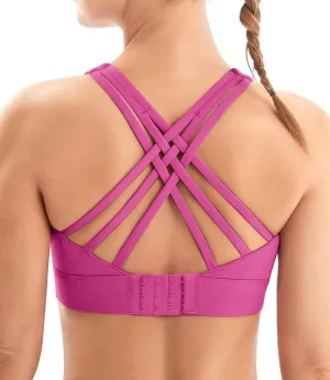 IUGA Sports Bras for Women High Support Large Bust High Impact Womens Sports Bras Strappy Padded Sports Bra