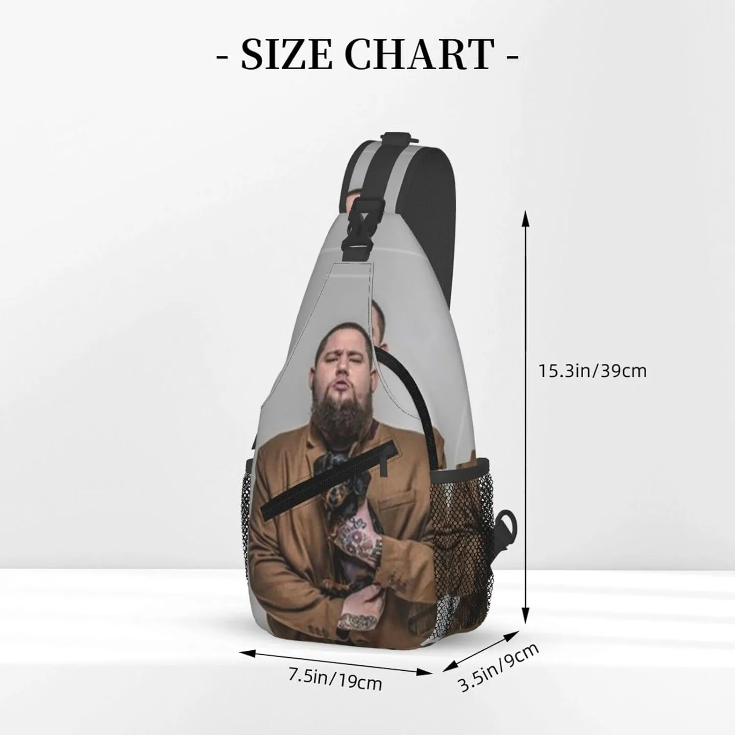 J-elly Roll Fashion Casual Crossbody Bag Chest Bag Sling Bag Travel Daypack For Women Men Black