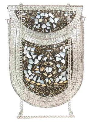 Jewel Mosaic Metal Clutch
