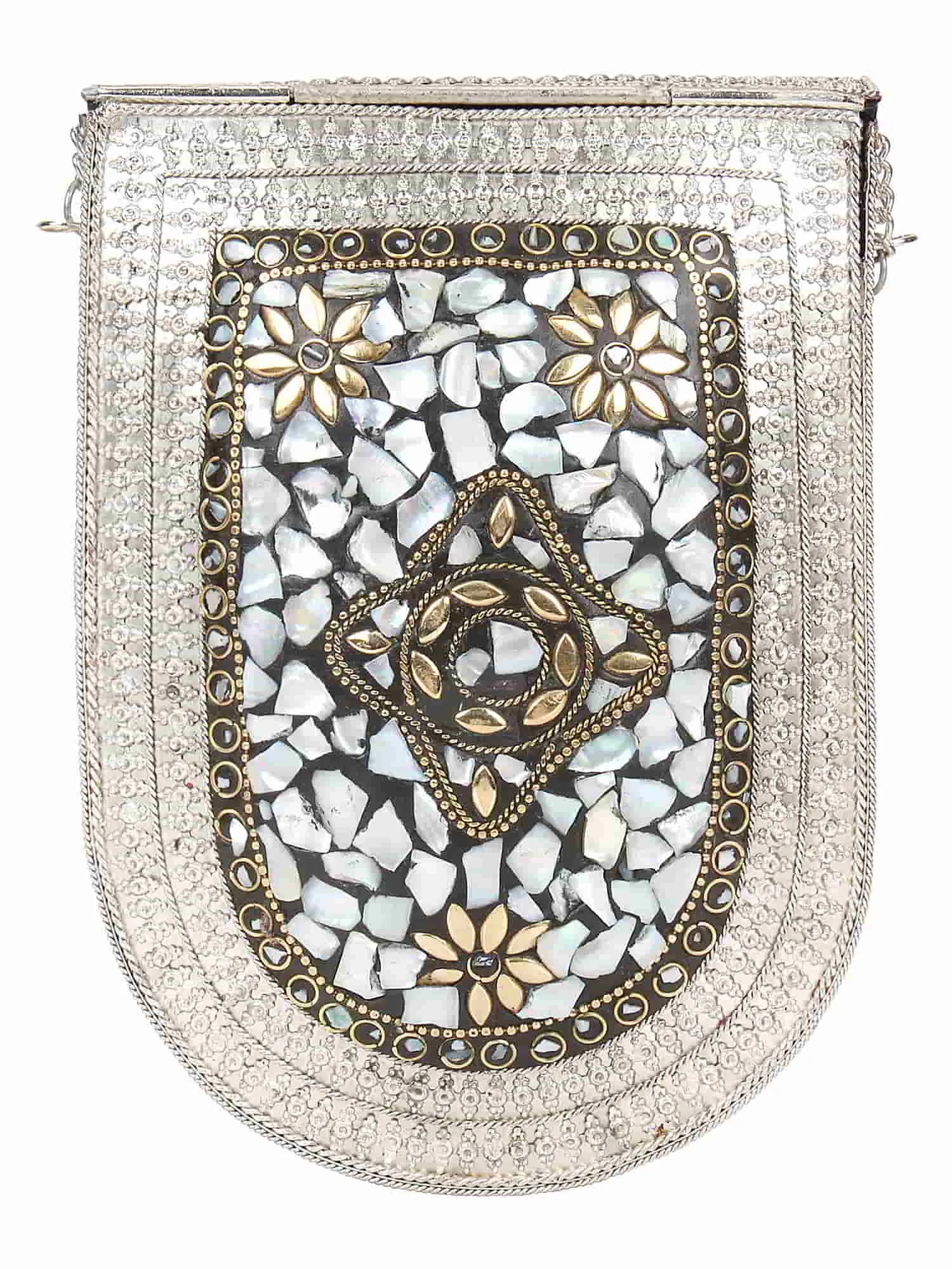 Jewel Mosaic Metal Clutch