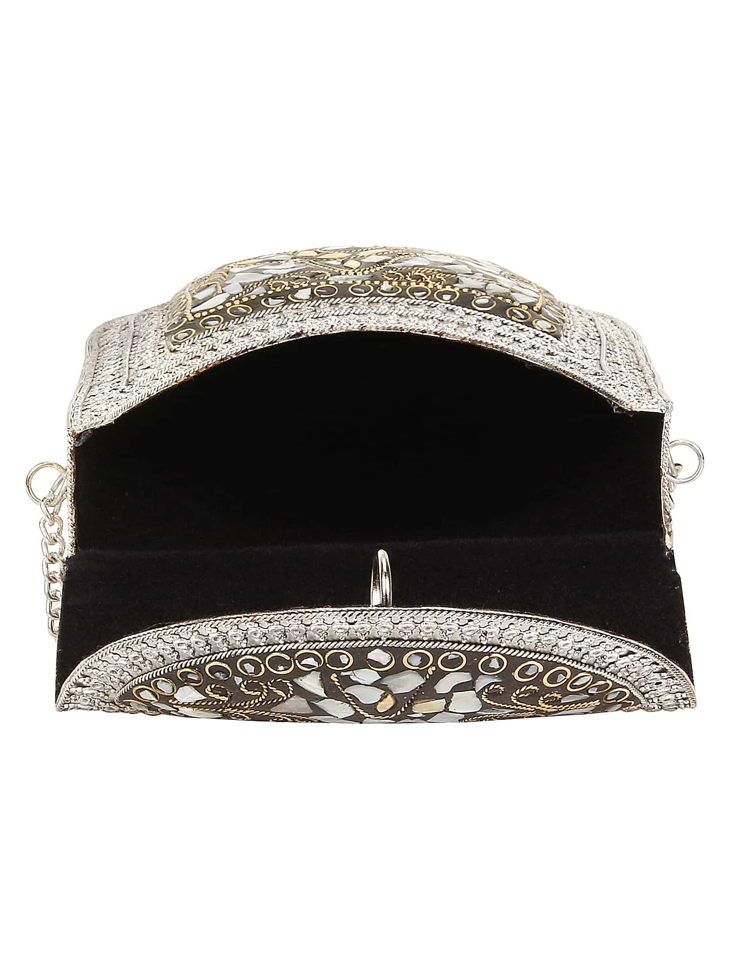 Jewel Mosaic Metal Clutch