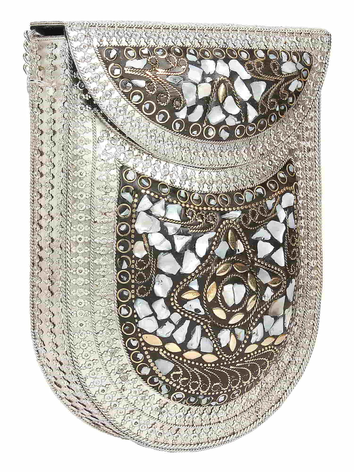 Jewel Mosaic Metal Clutch