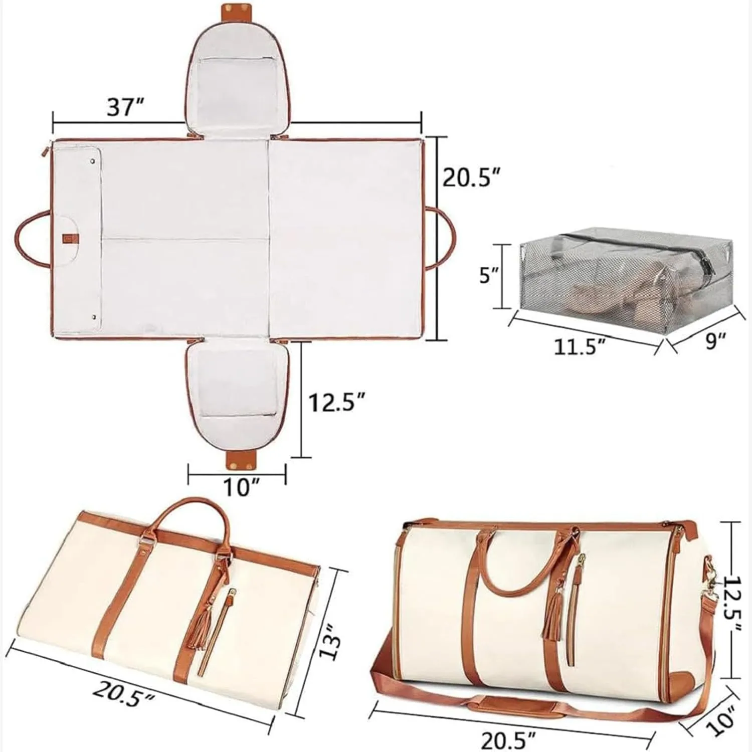 Jfxgjuv Emmafy Travelsmart Garment Bag, Emmafy Travelsmart Carry On Bag, Luux Travel Bag Foldable Clothing Bag Convertible Garment Duffel Bag for Travel