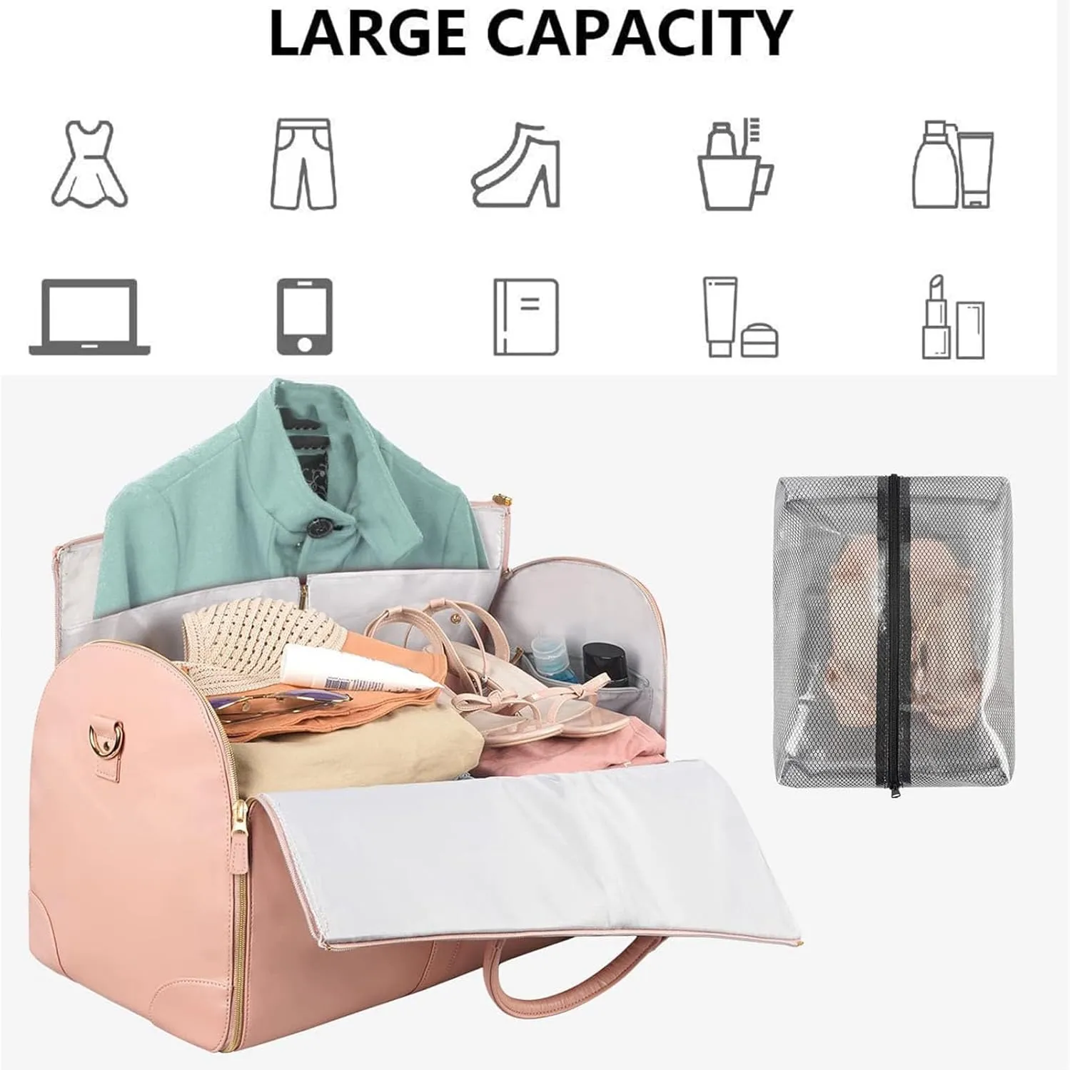 Jfxgjuv Emmafy Travelsmart Garment Bag, Emmafy Travelsmart Carry On Bag, Luux Travel Bag Foldable Clothing Bag Convertible Garment Duffel Bag for Travel