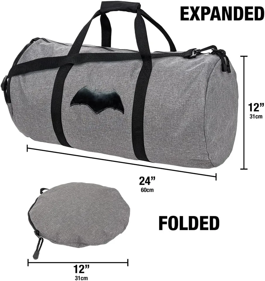 Justice League Movie Batman Logo Lightweight Duffel Bag for Sports and Gym Packable for Travel