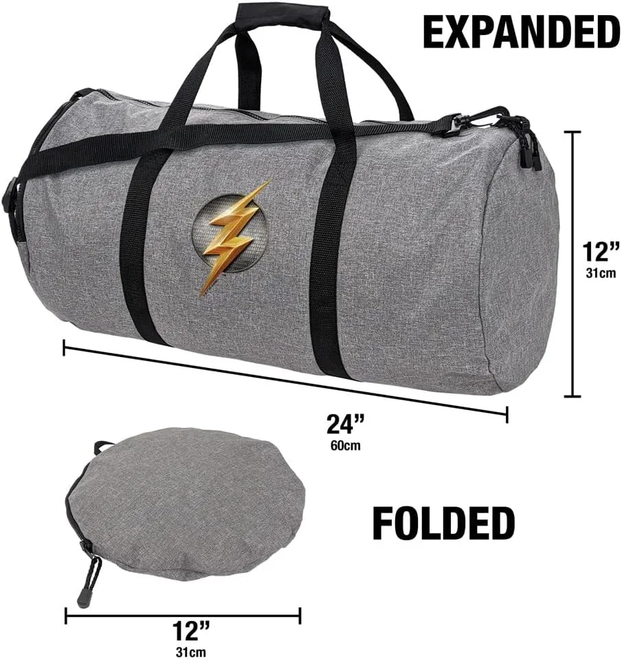 Justice League Movie Flash Logo Lightweight Duffel Bag for Sports and Gym Packable for Travel