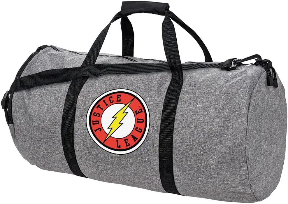 Justice League The Flash Athletic Logo Lightweight Duffel Bag for Sports and Gym Packable for Travel
