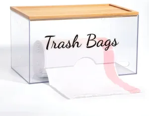 JYPS Stackable Storage Trash Bag Holder With Bamboo Lid, Wall Mounted Garbage Bag Dispenser Holder, Trash Bag Dispenser Holder/Extra Large Trash Bag,Pantry Organizers and Storage Under Sink Organizer