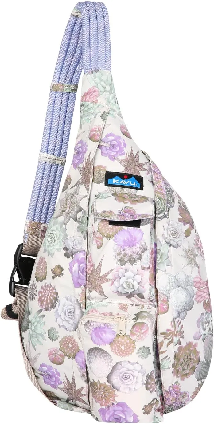 KAVU Original Rope Sack Sling Crossbody Backpack - Succulents
