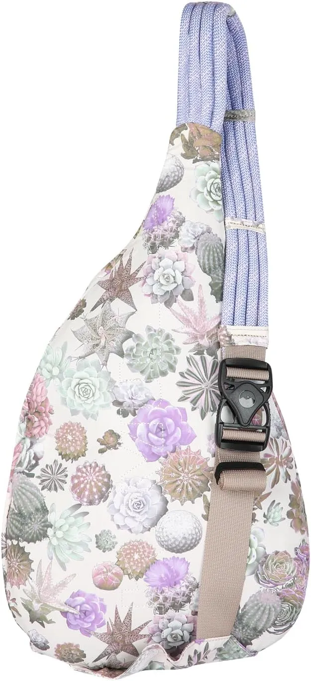 KAVU Original Rope Sack Sling Crossbody Backpack - Succulents