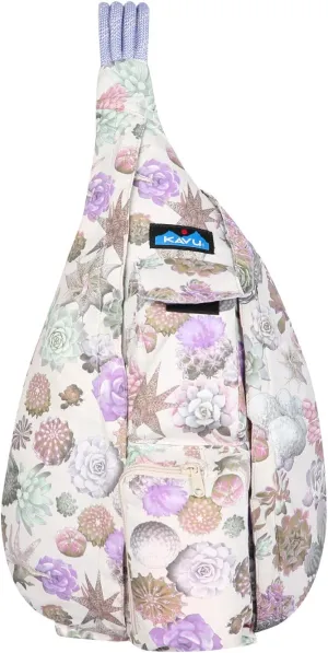 KAVU Original Rope Sack Sling Crossbody Backpack - Succulents