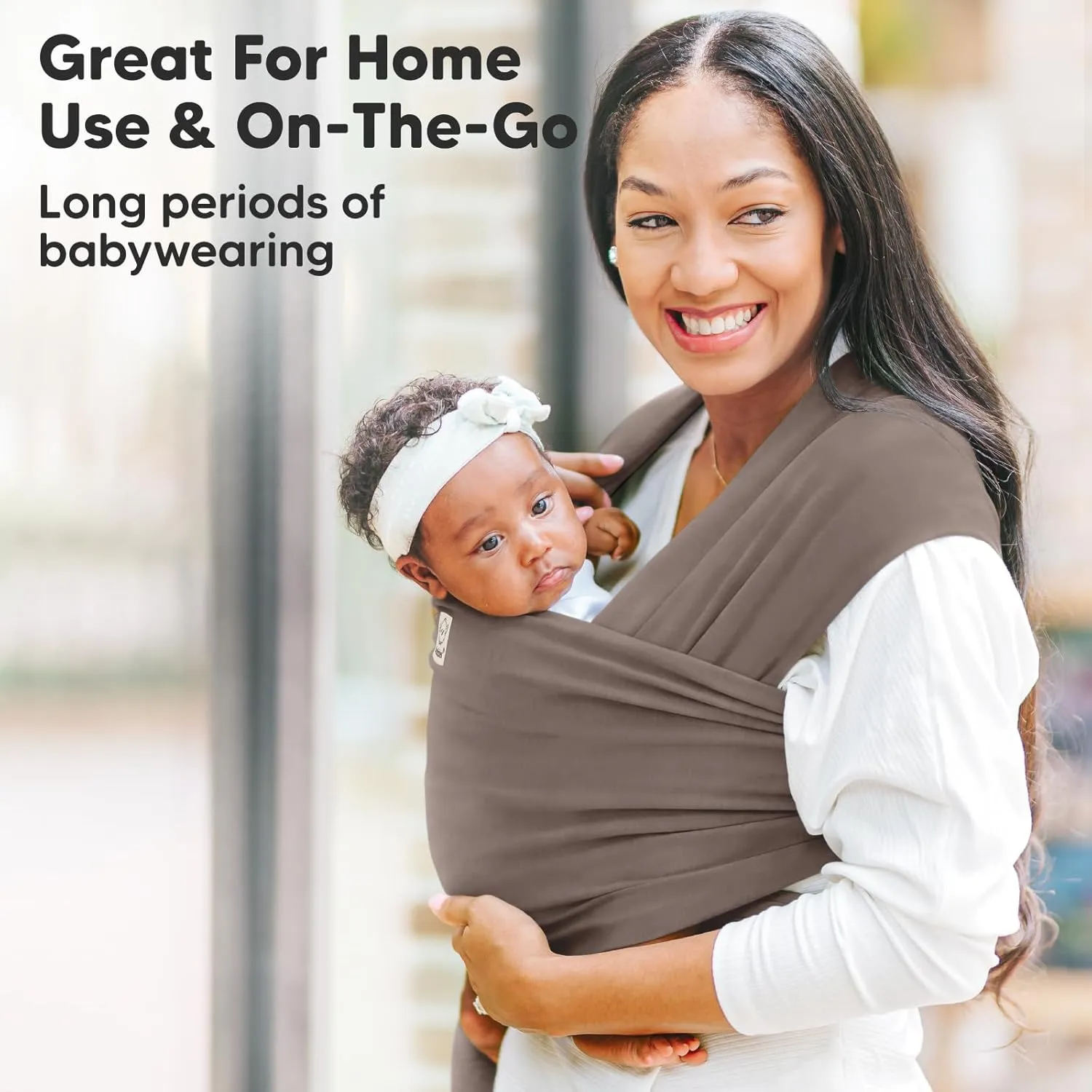 KeaBabies Baby Wrap Carrier - All in 1 Original Baby Carrier Newborn to Toddler Sling, Easy to Wear, Hands Free Bonding, Lightweight, Breathable Infant Wraps (Copper Gray)