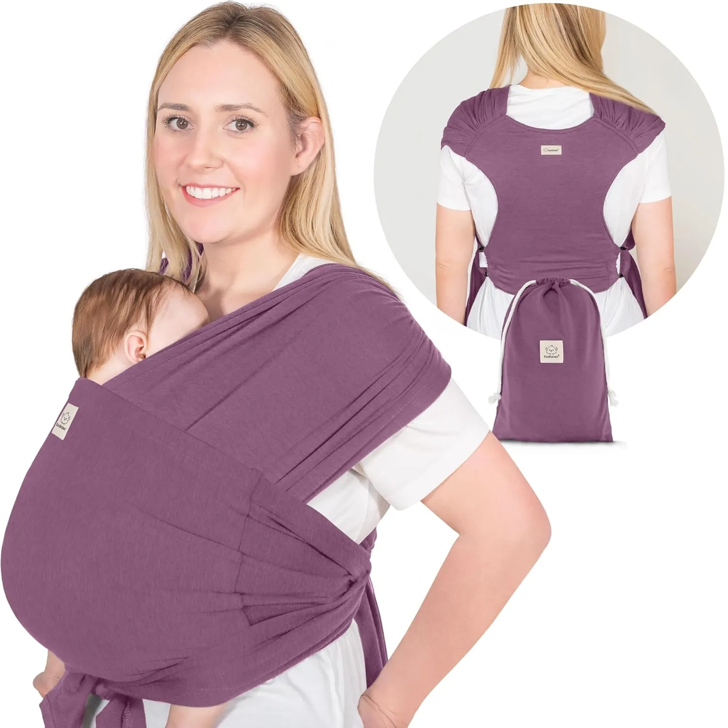 KeaBabies Baby Wrap Carrier Ring Sling - Easy to Wear, Adjustable D-Lite Baby Carrier Newborn to Toddler, Infant Carrying Shirt, Hands Free Bonding, Breathable Fabric Wearing Wrap (Dark Mauve)
