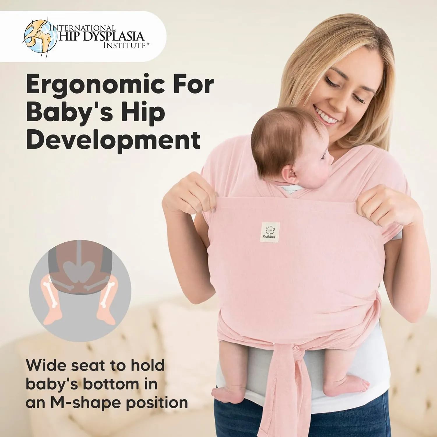 KeaBabies Baby Wrap Carrier Ring Sling - Easy to Wear, Adjustable D-Lite Baby Carrier Newborn to Toddler, Infant Carrying Shirt, Hands Free Bonding, Breathable Fabric Wearing Wrap (Dusty Pink)