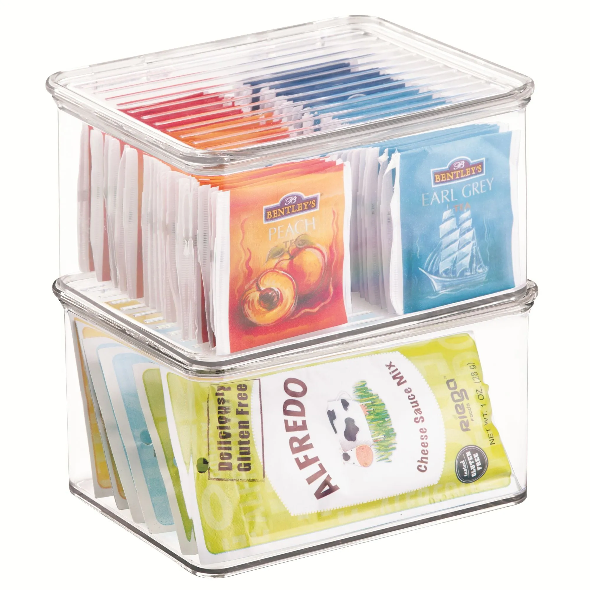 Kitchen Binz BPA-Free Plastic Stackable Organizer Box with Lid - 5.75" x 6.62" x 3.62"