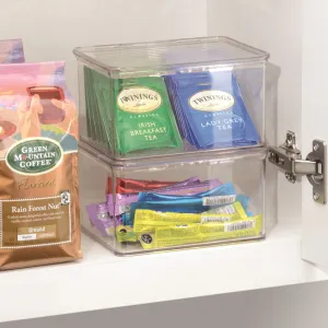 Kitchen Binz BPA-Free Plastic Stackable Organizer Box with Lid - 5.75" x 6.62" x 3.62"