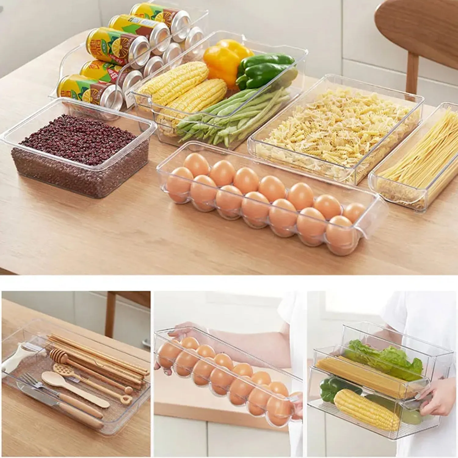 Kitchen, Organizer Exclusive event Stackable Impressive variety Refrigerator for Organizers Bins Box Fridge Cabinets Freezer,