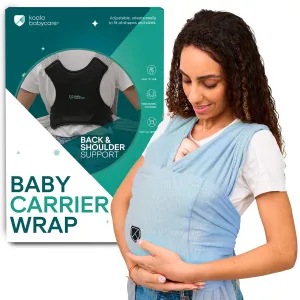 Koala Babycare Baby Carrier Wrap, Adjustable and Easyt-to-Wear As a T-Shirt - Baby Wearing Wrap One Size Fits All - Unisex Infant Wrap Carrier Up to 22lbs
