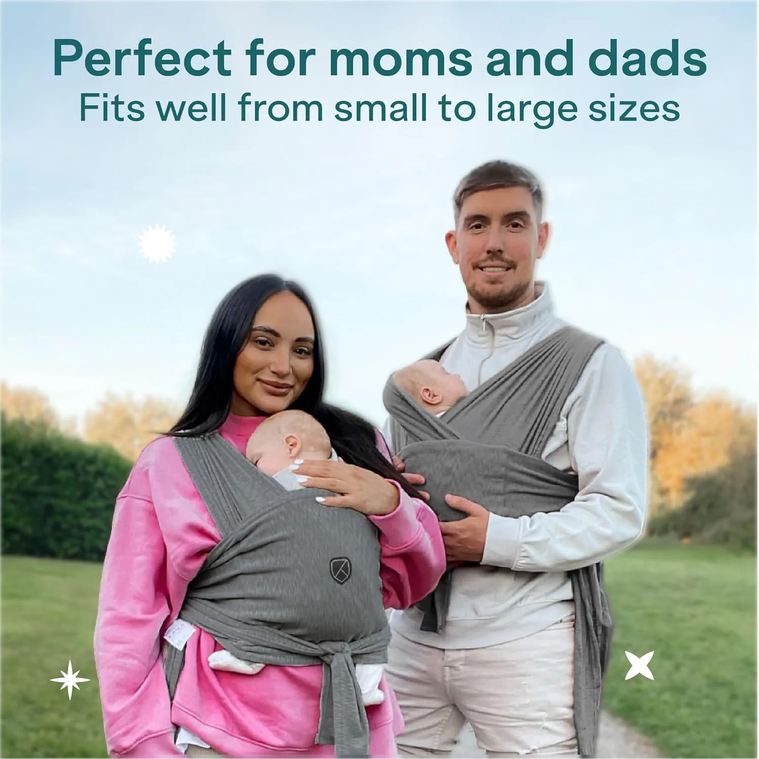 Koala Babycare Baby Carrier Wrap, Easy to Wear As a T-Shirt - Original Baby Carrier Newborn to Toddler - Sling One Size Fits All - Baby Wraps Carrier Up to 22lbs