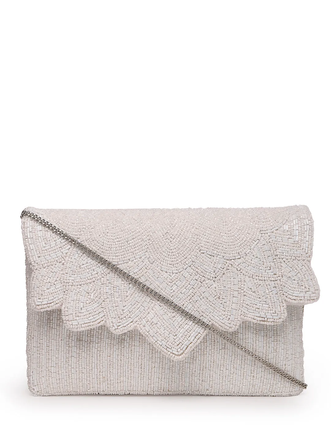 Kooky Spectrum Bead Work Cotton Canvas Sling Bag