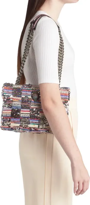 Kurt Geiger Midi Sequin Tweed Kensington bag