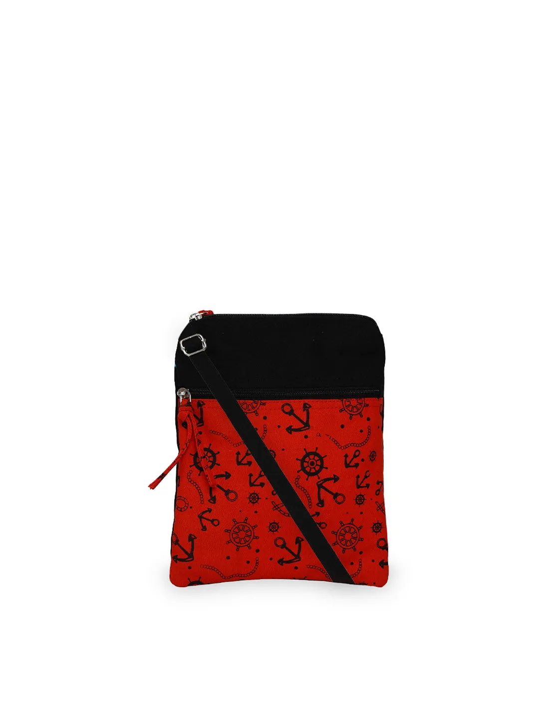 La Borsa Cargo Print Canvas Sling Bag