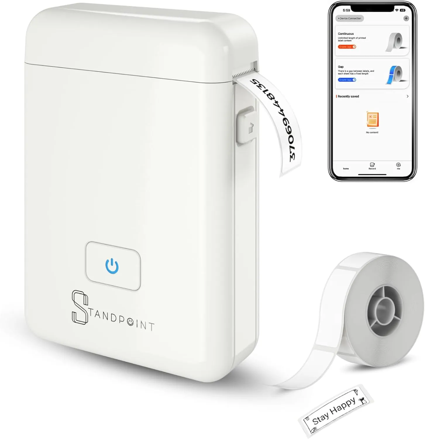 Label Maker Machine with Tape: Portable Bluetooth Thermal Label Printer HP2 for Easy Organization - Wireless, Inkless, High-Resolution for Home and Office Supplies