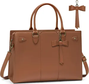 Laptop Bag for Women 15.6 Inch Laptop Tote Bag Waterproof Pu Leather Work Bag Computer Briefcase Office Teacher Handbag