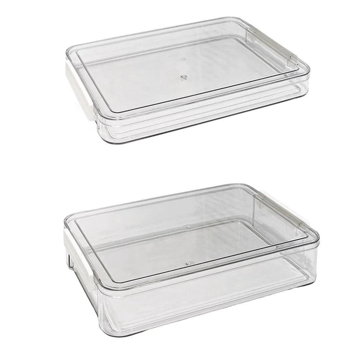 Large Capacity A4 File Storage Box Transparent Plastic Document Organizer Case
