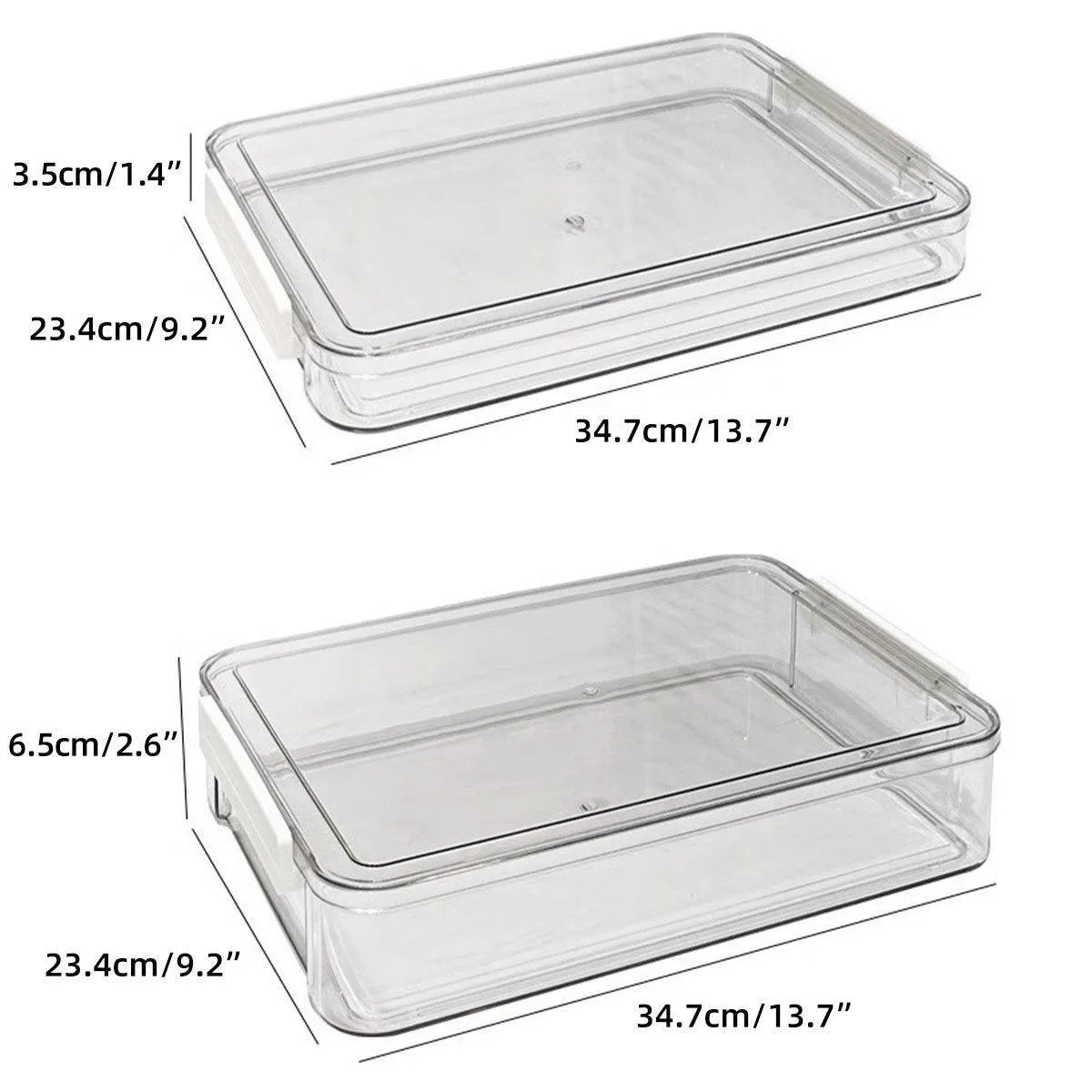 Large Capacity A4 File Storage Box Transparent Plastic Document Organizer Case